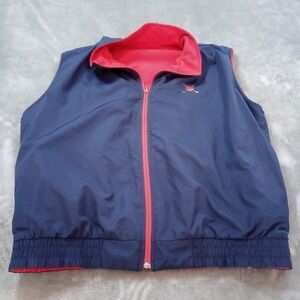 Polo Golf Ralph Lauren Vest Mens XXL Navy Red Reversible Fleece Zip Outdoor